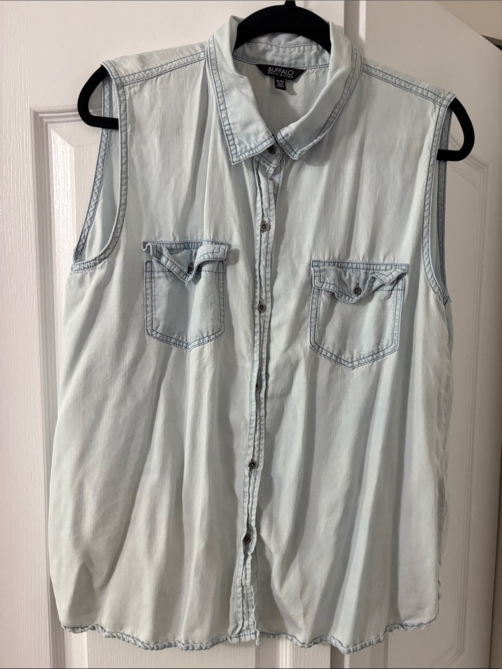 Buffalo David Bitton Light Wash Denim Sleeveless Shirt
